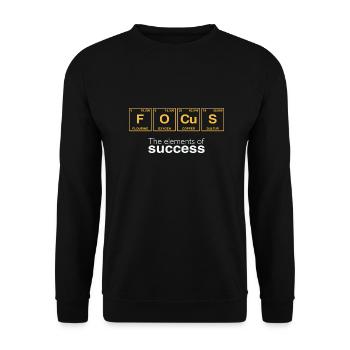 Funny sayings: The Elements of Success - FOCUS - Unisex Sweatshirt - black - Front - Alina (178cm) & Michal (187cm)