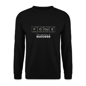 Funny sayings: The Elements of Success - FOCUS - Unisex Sweatshirt - black - Front - Alina (178cm) & Michal (187cm)
