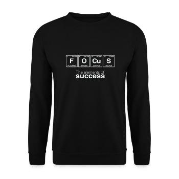 Funny sayings: The Elements of Success - FOCUS - Unisex Sweatshirt - black - Front - Alina (178cm) & Michal (187cm)