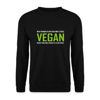 Vegan Veggie - Unisex Pullover - Schwarz - Vorne - Alina (178cm) & Michal (187cm)