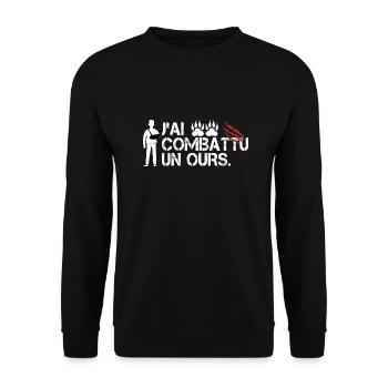 J'ai Combatu Un Ours Coude Bras Brisé - Sweat-shirt Unisexe - noir - Devant - Alina (178cm) & Michal (187cm)