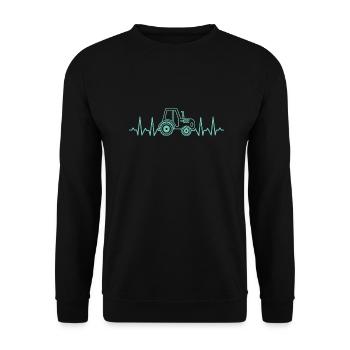 Humor Traktor Geschenk Mann Frau Bauer - Unisex Pullover - Schwarz - Vorne - Alina (178cm) & Michal (187cm)