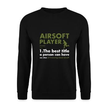 Sport Player Definition Airsoft - Unisex Sweatshirt - black - Front - Alina (178cm) & Michal (187cm)