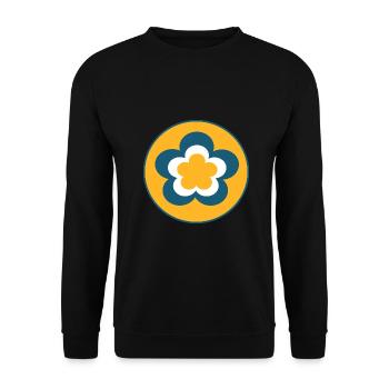 70s Flower Pattern - Unisex Sweatshirt - black - Front - Alina (178cm) & Michal (187cm)