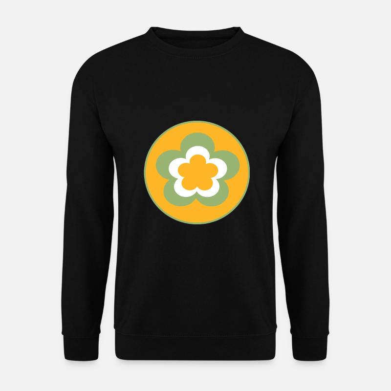 70s Flower Pattern - Unisex Sweatshirt - black