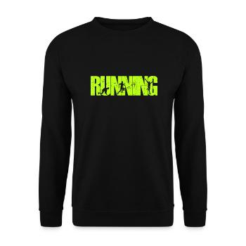 Vintage Retro Laufen | Für Marathonläufer - Unisex Pullover - Schwarz - Vorne - Alina (178cm) & Michal (187cm)