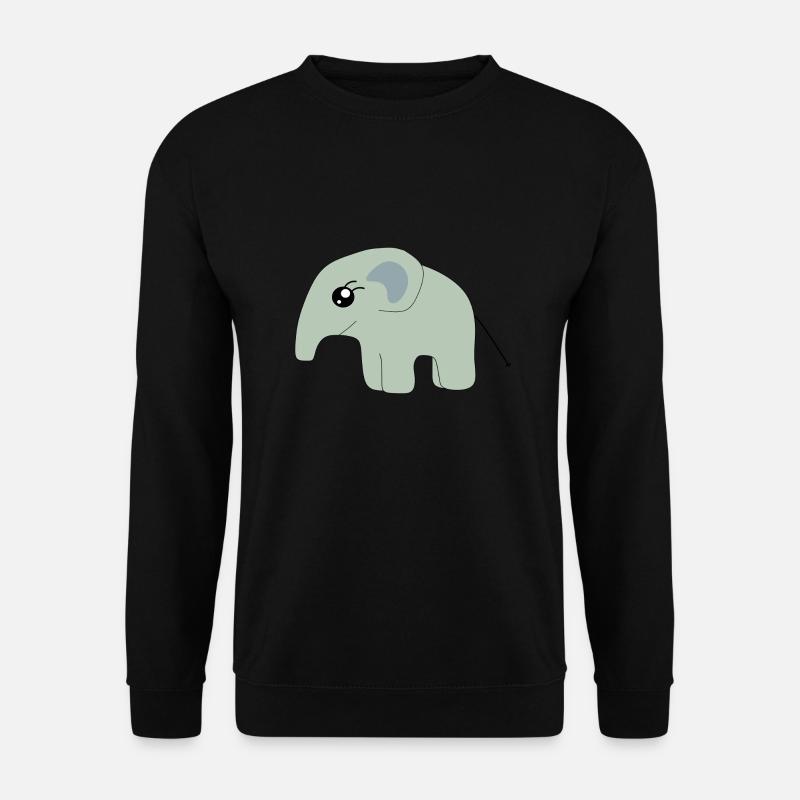 Kawaii Chibi Kawaii Elefant Kawaii Kinder Manga - Unisex Pullover - Schwarz