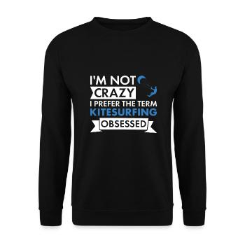 Sport Je ne suis pas fou de kitesurf - Sweat-shirt Unisexe - noir - Devant - Alina (178cm) & Michal (187cm)