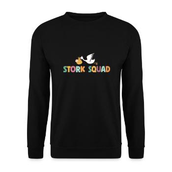 Stork Squad Labor & Delivery Nurse - Unisex Pullover - Schwarz - Vorne - Alina (178cm) & Michal (187cm)