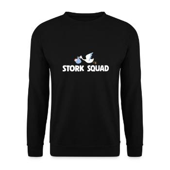 Stork Squad Labor & Delivery Nurse - Unisex Pullover - Schwarz - Vorne - Alina (178cm) & Michal (187cm)