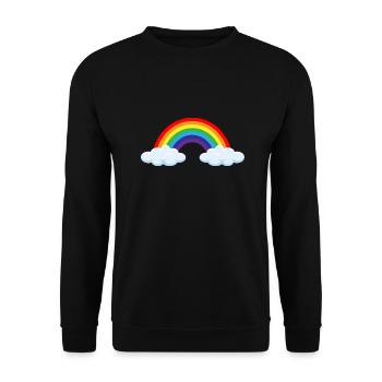 Regenbogen nach dem Gewitter- ApriNoeScor - Unisex Pullover - Schwarz - Vorne - Alina (178cm) & Michal (187cm)