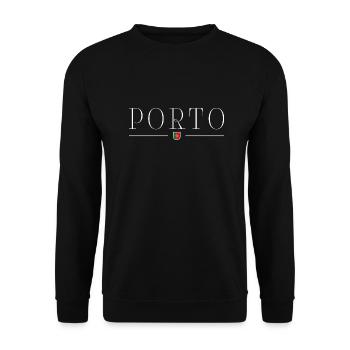 Porto, Portugal Style Design T-Shirt - Sweat-shirt Unisexe - noir - Devant - Alina (178cm) & Michal (187cm)