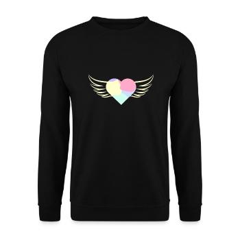 Pastel Heart with Wings - ApriNoeScor - Unisex Sweatshirt - black - Front - Alina (178cm) & Michal (187cm)