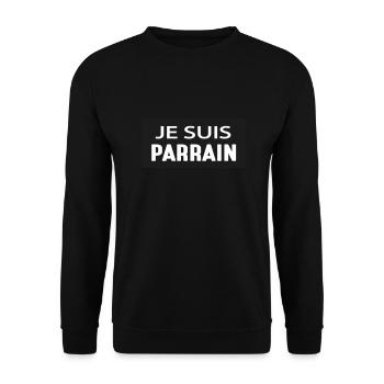 JE SUIS PARRAIN - Sweat-shirt Unisexe - noir - Devant - Alina (178cm) & Michal (187cm)