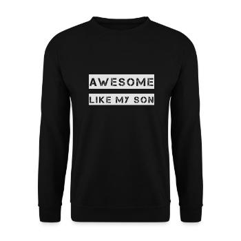 GÉNIAL COMME MON FILS Cadeau pour Père Maman - Sweat-shirt Unisexe - noir - Devant - Alina (178cm) & Michal (187cm)