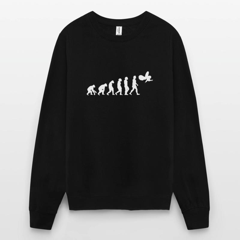 Eule Vogel Evolution der Menschen Tiere Unisex Pullover