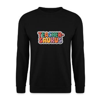 Teacher-saurus 10 - Unisex Pullover - Schwarz - Vorne - Alina (178cm) & Michal (187cm)