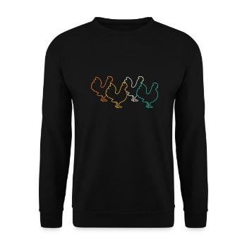 Chicken Rooster - Unisex Sweatshirt - black - Front - Alina (178cm) & Michal (187cm)