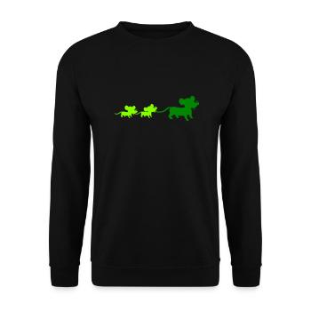 Mouse Family Mom Dad 2 Kids Mom Silhouette - Unisex Sweatshirt - black - Front - Alina (178cm) & Michal (187cm)