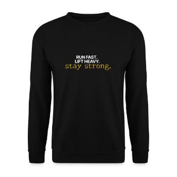 Motivation | Restez fort | Être fort - Sweat-shirt Unisexe - noir - Devant - Alina (178cm) & Michal (187cm)