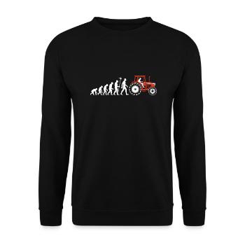 Evolution Farmer Farmer Tractor - Unisex Sweatshirt - black - Front - Alina (178cm) & Michal (187cm)