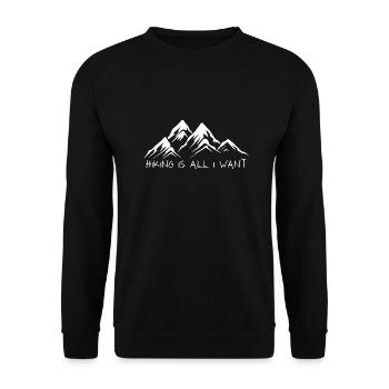 Hiking is all i want - Unisex Pullover - Schwarz - Vorne - Alina (178cm) & Michal (187cm)