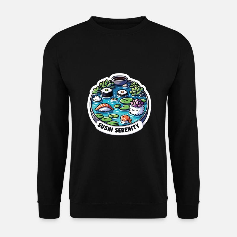 Sushi Serenity kawaii sushi zen teich - Unisex Pullover - Schwarz