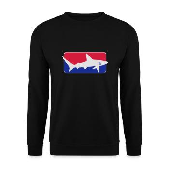 league_shark x_vec_3 en - Unisex Sweatshirt - black - Front - Alina (178cm) & Michal (187cm)