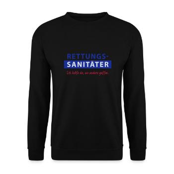 Rettungssänitäter - Ich helfe da, wo andere gaffen - Unisex Pullover - Schwarz - Vorne - Alina (178cm) & Michal (187cm)