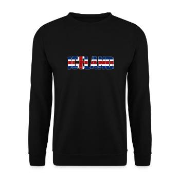 Iceland Flag Logo - Unisex Pullover - Schwarz - Vorne - Alina (178cm) & Michal (187cm)