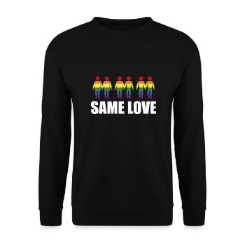 Same Love Regenbogen Flagge Homoehe LGBT - Unisex Pullover - Schwarz - Vorne - Alina (178cm) & Michal (187cm)
