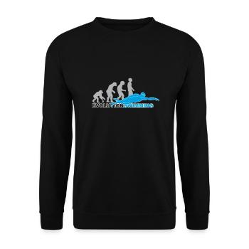 evolution swimming, swim, schwimmen, Schwimmer - Unisex Pullover - Schwarz - Vorne - Alina (178cm) & Michal (187cm)