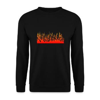 flame flame fire wall - Unisex Sweatshirt - black - Front - Alina (178cm) & Michal (187cm)