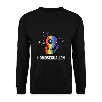 Homosexuals LGBTQ Member Gift - Unisex Sweatshirt - black - Front - Alina (178cm) & Michal (187cm)