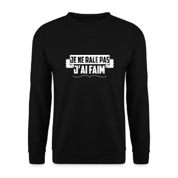 je ne rale pas j'ai faim - Sweat-shirt Unisexe - noir - Devant - Alina (178cm) & Michal (187cm)