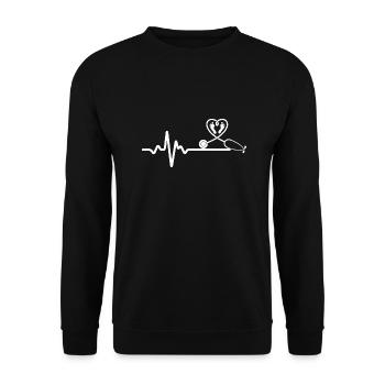 Nurse Krankenschwester Doktor - Unisex Pullover - Schwarz - Vorne - Alina (178cm) & Michal (187cm)