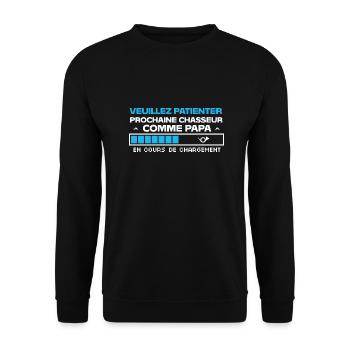 futur chasseur comme papa - Sweat-shirt Unisexe - noir - Devant - Alina (178cm) & Michal (187cm)
