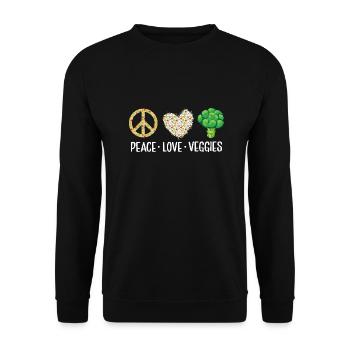 Paix Amour Légumes Végétalien Drôle Véganisme - Sweat-shirt Unisexe - noir - Devant - Alina (178cm) & Michal (187cm)