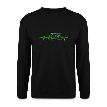 Fréquence de la platine vinyle - Sweat-shirt Unisexe - noir - Devant - Alina (178cm) & Michal (187cm)
