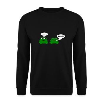 Frog chat - Unisex Sweatshirt - black - Front - Alina (178cm) & Michal (187cm)