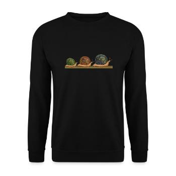 Schnecken - Unisex Pullover - Schwarz - Vorne - Alina (178cm) & Michal (187cm)