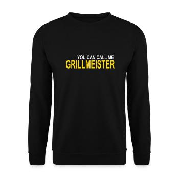 Call me Grillmeister - Unisex Sweatshirt - black - Front - Alina (178cm) & Michal (187cm)