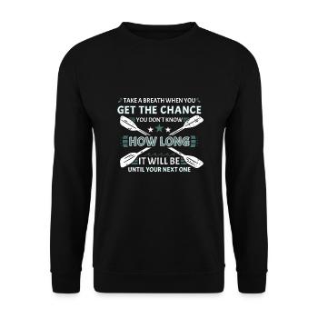 Respirez le kayak en eau vive - Sweat-shirt Unisexe - noir - Devant - Alina (178cm) & Michal (187cm)