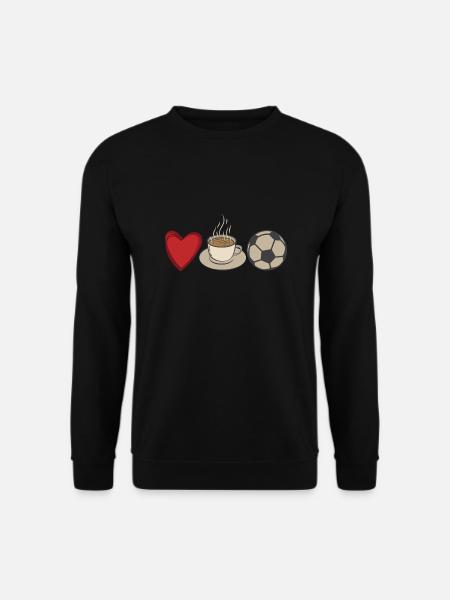 Liebe Kaffee Fußball Leidenschaft Fan Spieler WM - Unisex Pullover - Schwarz