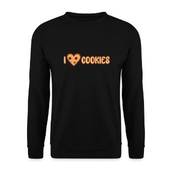 I love Cookies - Christmas Chocolate Cookie - Unisex Sweatshirt - black - Front - Alina (178cm) & Michal (187cm)
