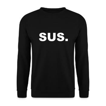 Jugendwort sus. - Unisex Pullover - Schwarz - Vorne - Alina (178cm) & Michal (187cm)