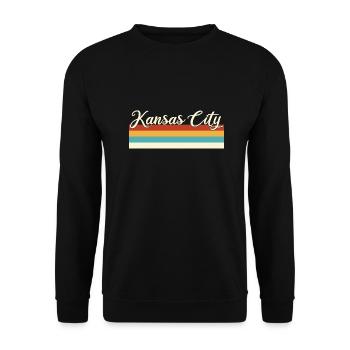 Kansas City - Retro - Vintage - United States - Unisex Sweatshirt - black - Front - Alina (178cm) & Michal (187cm)