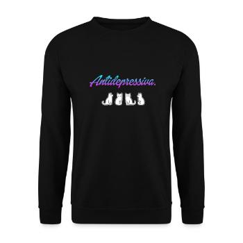 L’amour du chat. - Sweat-shirt Unisexe - noir - Devant - Alina (178cm) & Michal (187cm)