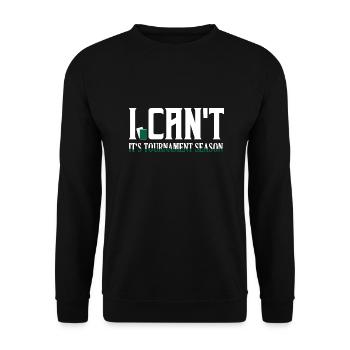 I Can't. It's Tournament Season. Funny TCG Trading - Unisex Pullover - Schwarz - Vorne - Alina (178cm) & Michal (187cm)