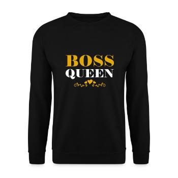 Boss Queen Lady Ladies Gift - Unisex Sweatshirt - black - Front - Alina (178cm) & Michal (187cm)